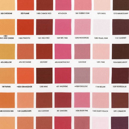 Kona Fabric Color Chart