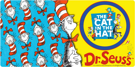 The Cat in the Hat by  Dr. Seuss Enterprises: Cotton Novelty Print Fabric