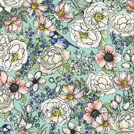 Wishwell: Nature's Notebook Lawns fabric