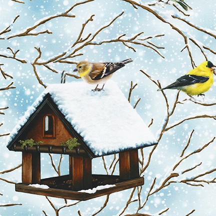 Winter Visitors fabric