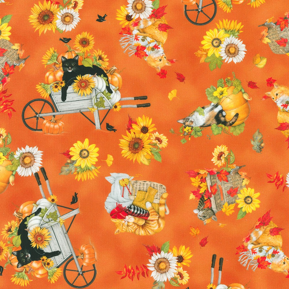 Autumn Cats & Dogs fabric