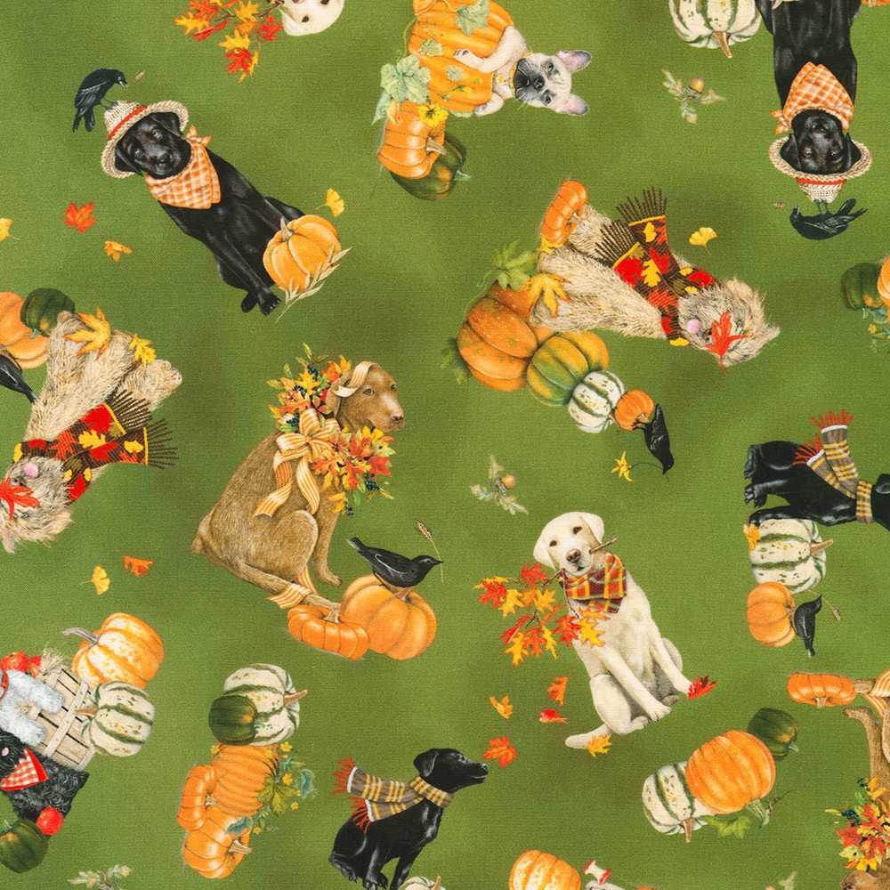 Autumn Cats & Dogs fabric