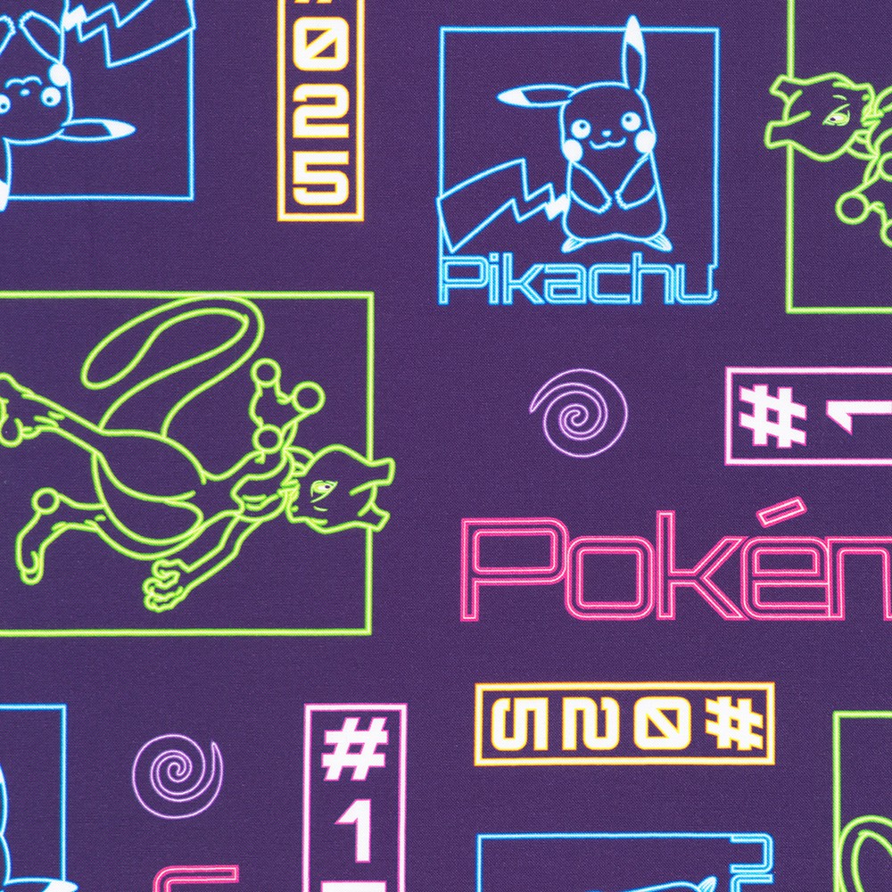 Pokemon Neon Lights fabric