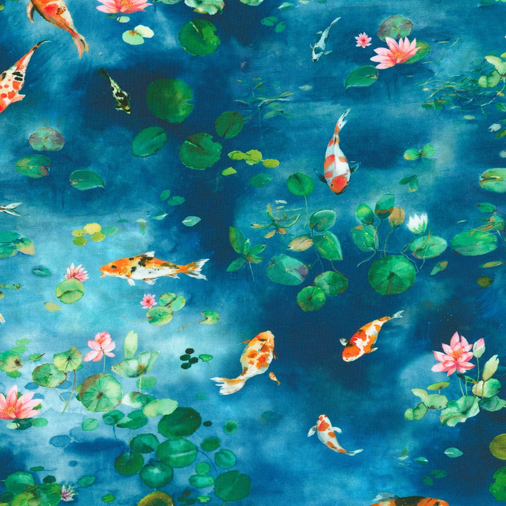 Lotus and Koi fabric
