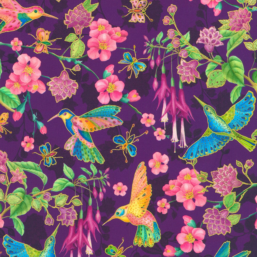 Parvaneh's Hummingbirds fabric