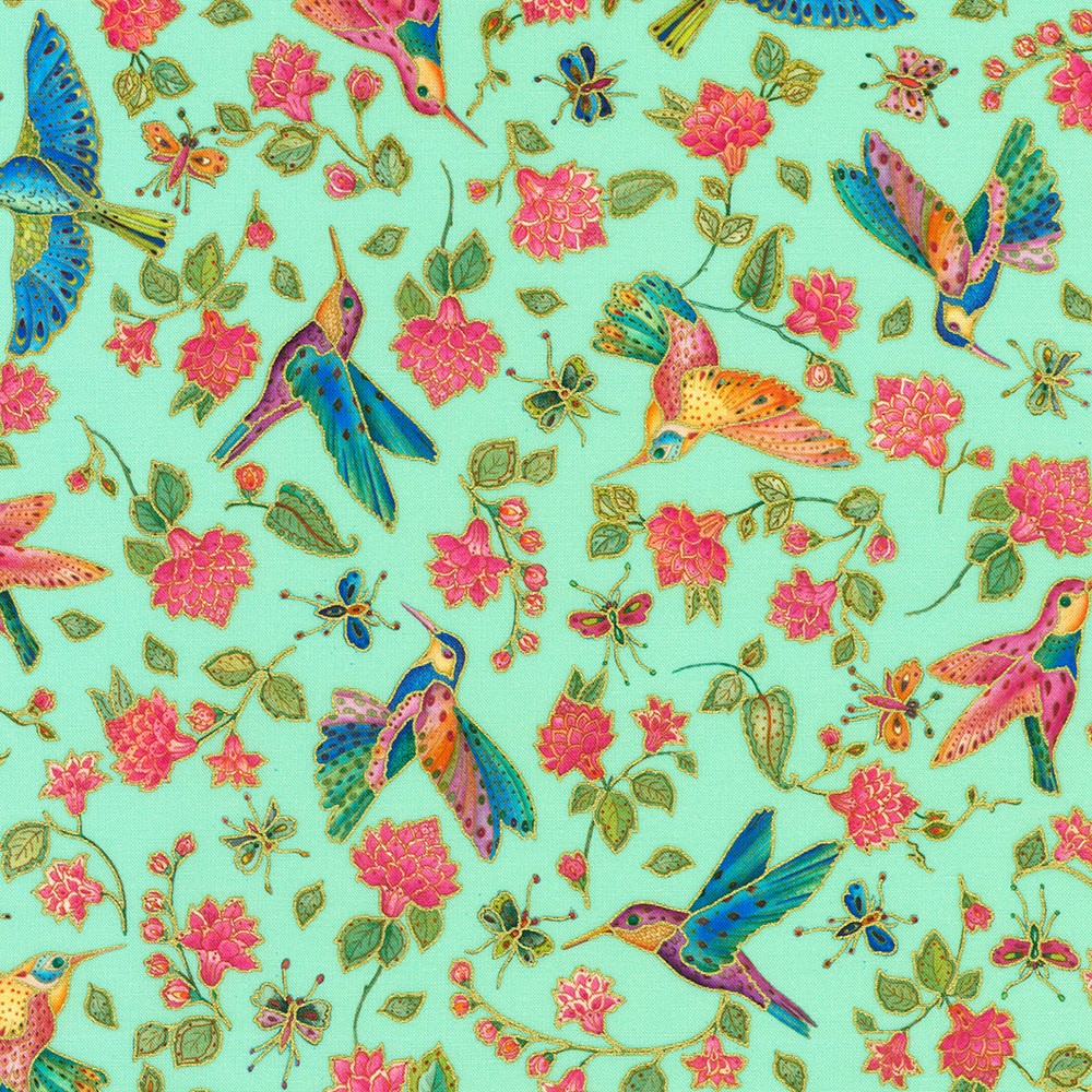 Parvaneh's Hummingbirds fabric
