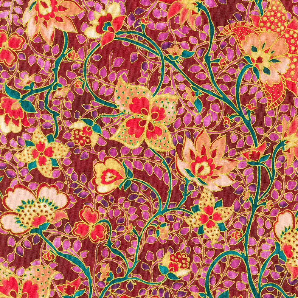 Jeweled Leaves fabric