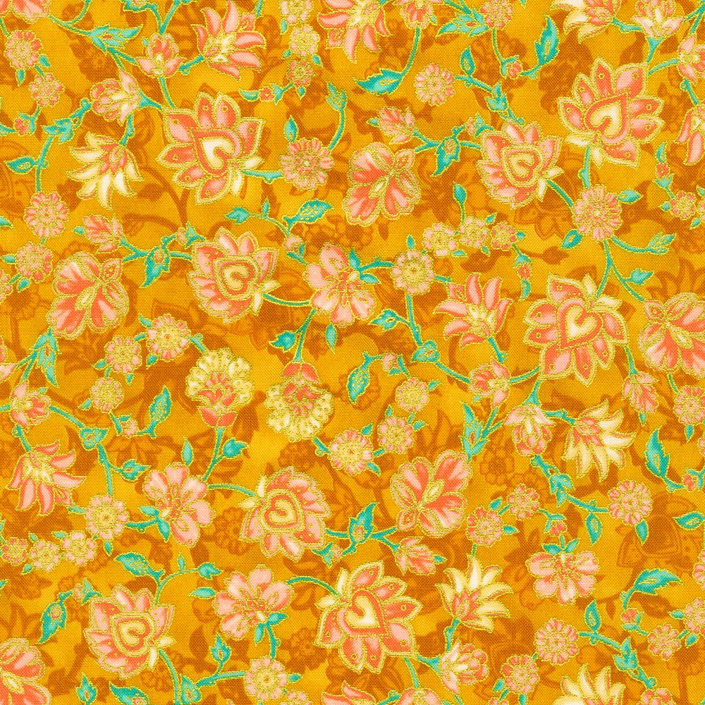 Jeweled Leaves fabric