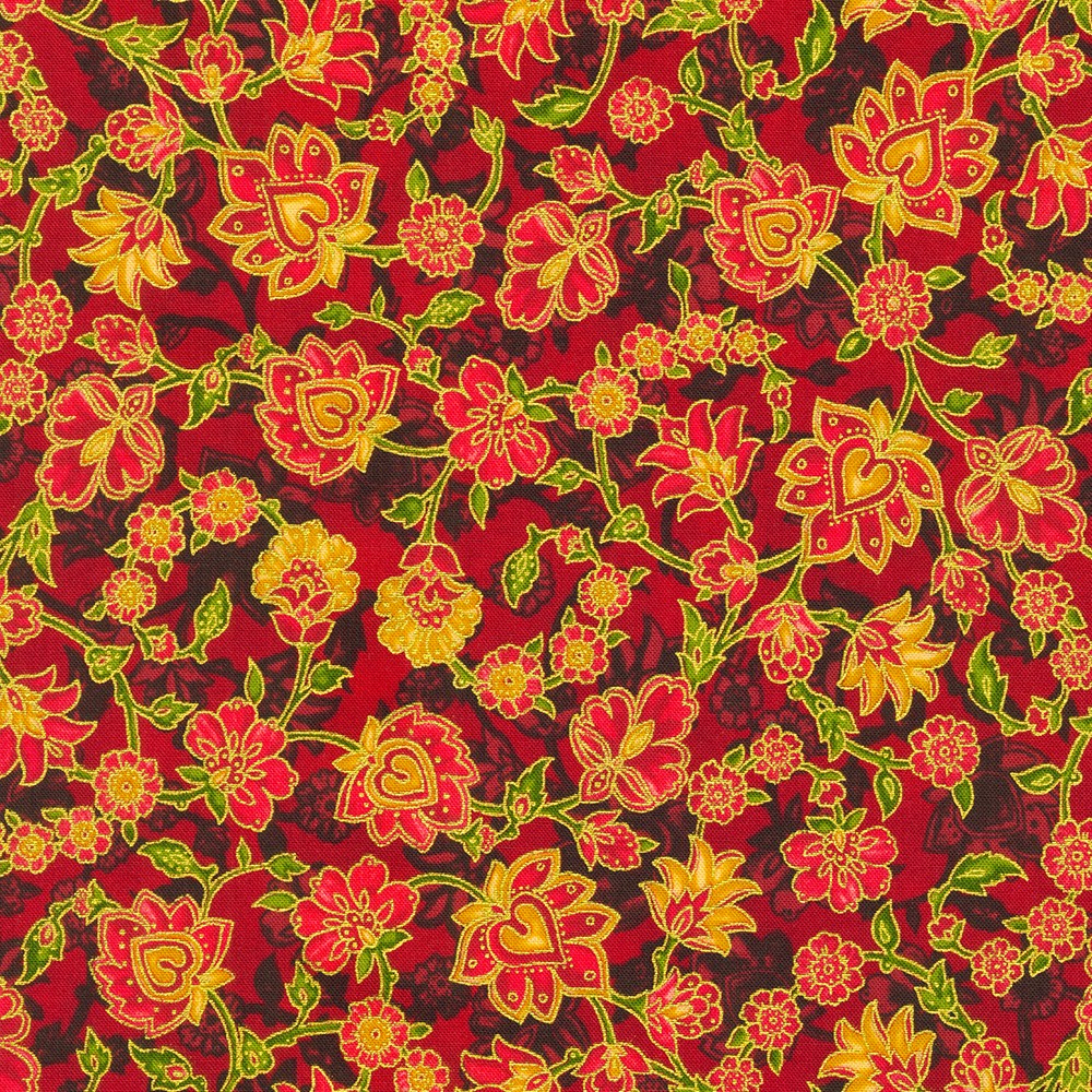 Jeweled Leaves fabric