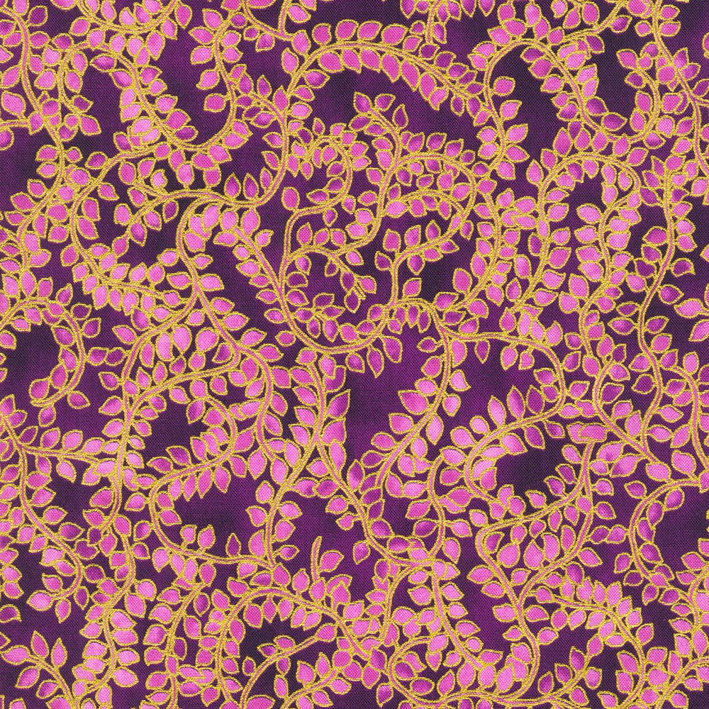 Jeweled Leaves fabric