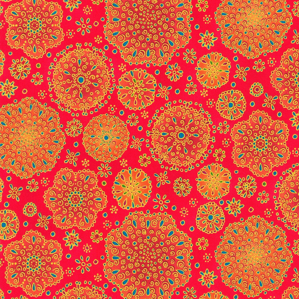 Jeweled Leaves fabric