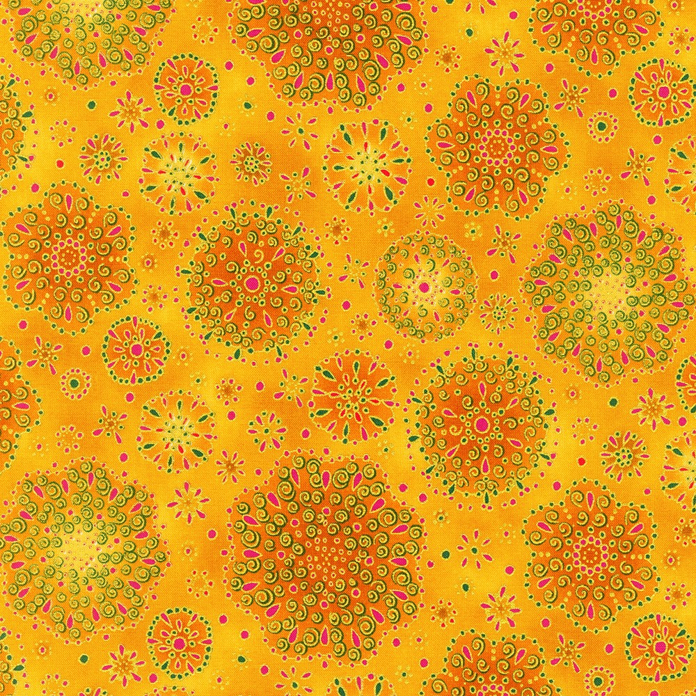 Jeweled Leaves fabric