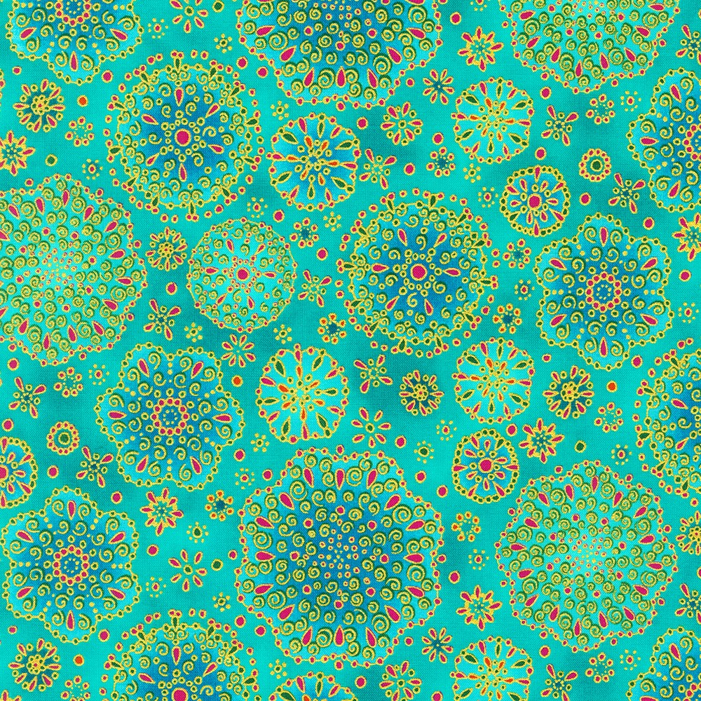 Jeweled Leaves fabric