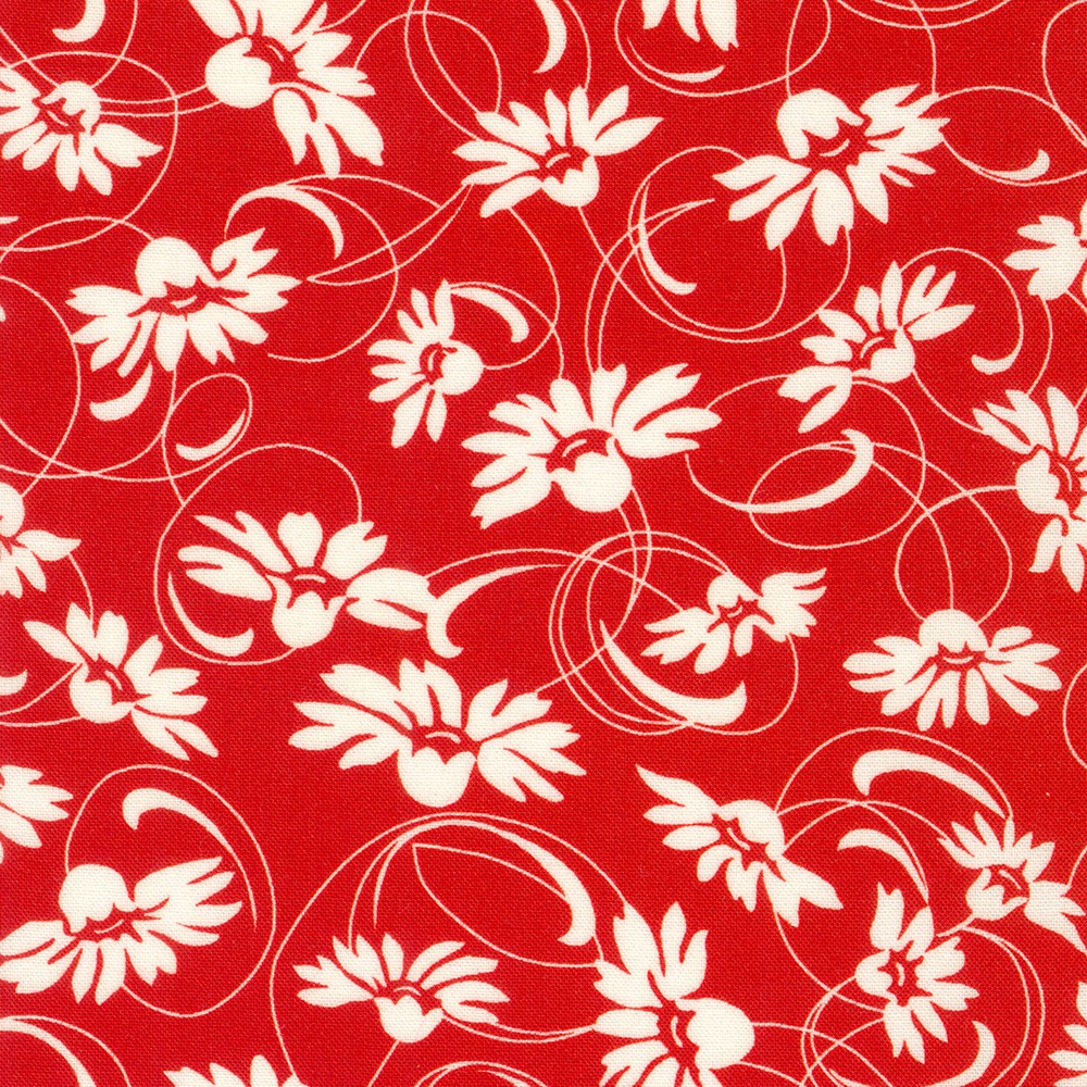 Flowerhouse: Daisy's Redwork fabric