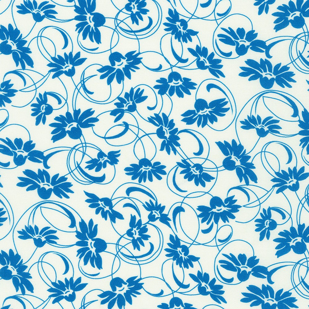 Flowerhouse: Daisy's Bluework fabric