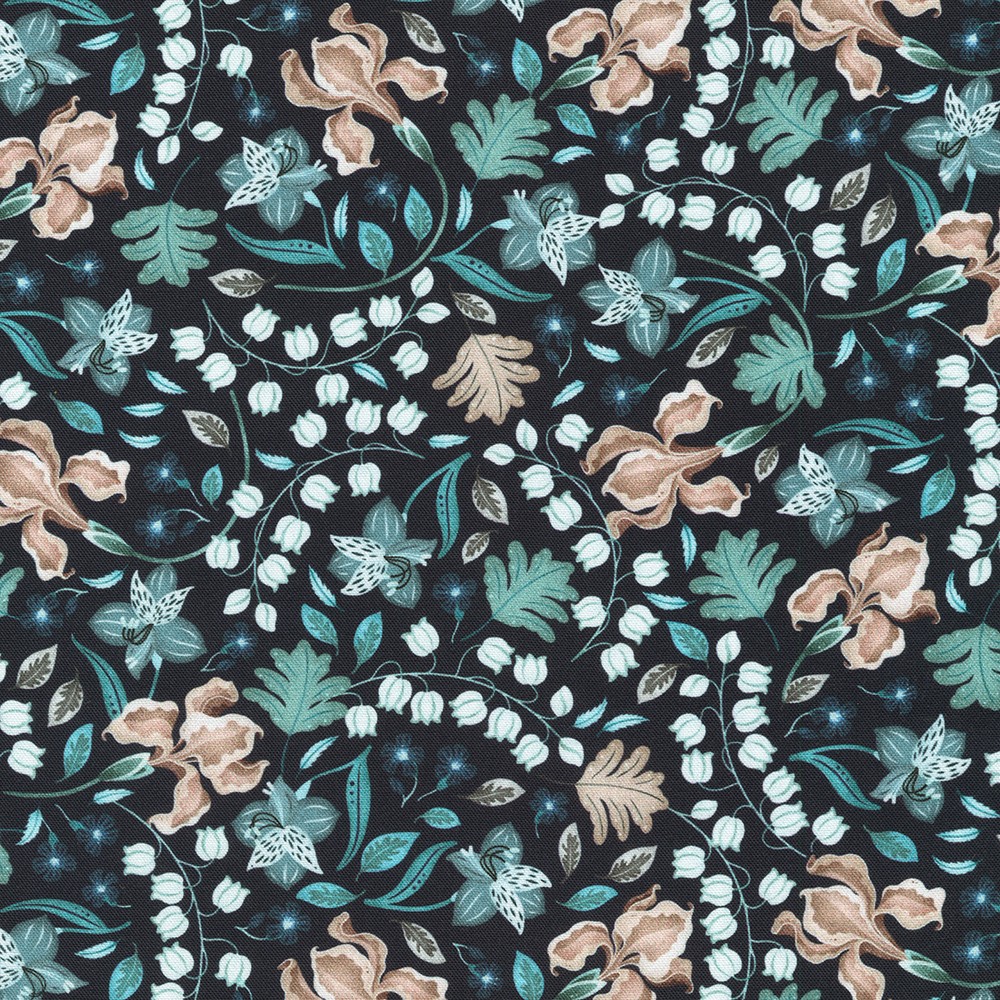Feathers and Flora fabric