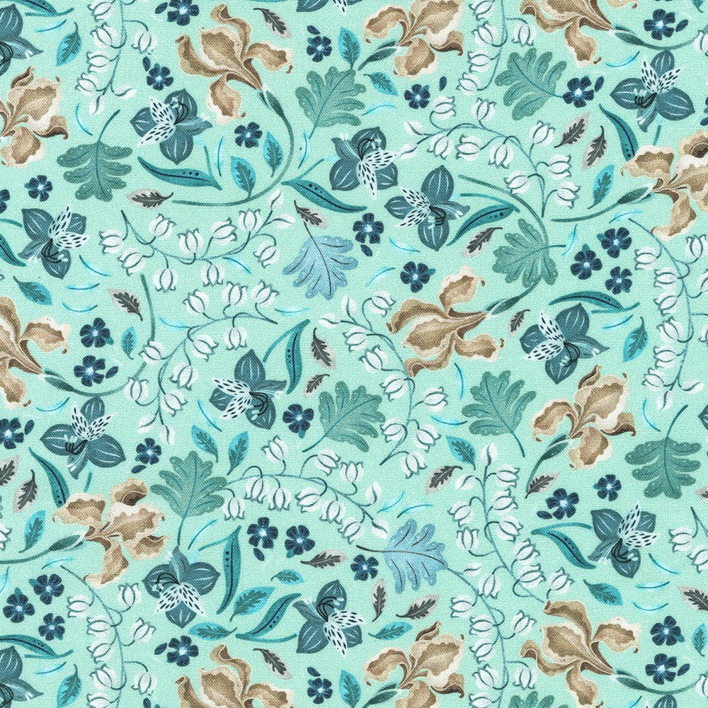 Feathers and Flora fabric