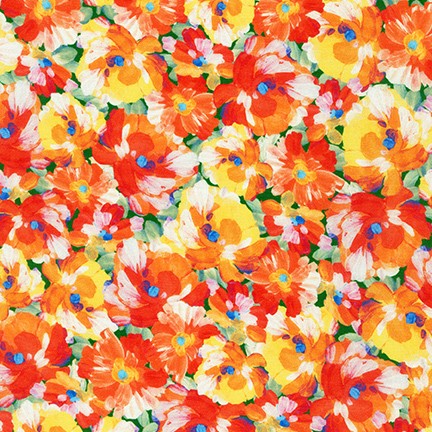 Painterly Petals fabric