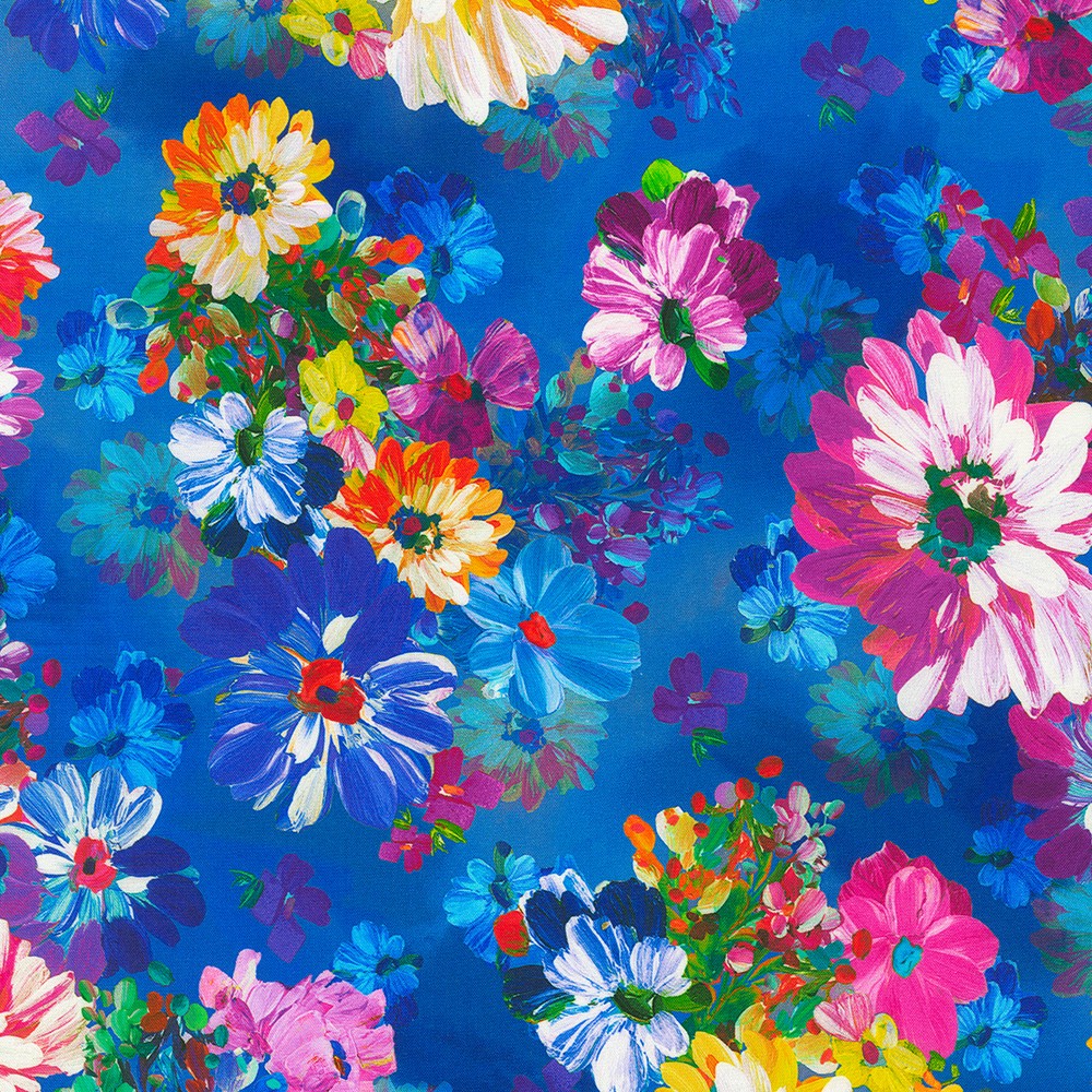 Painterly Petals - Meadow fabric