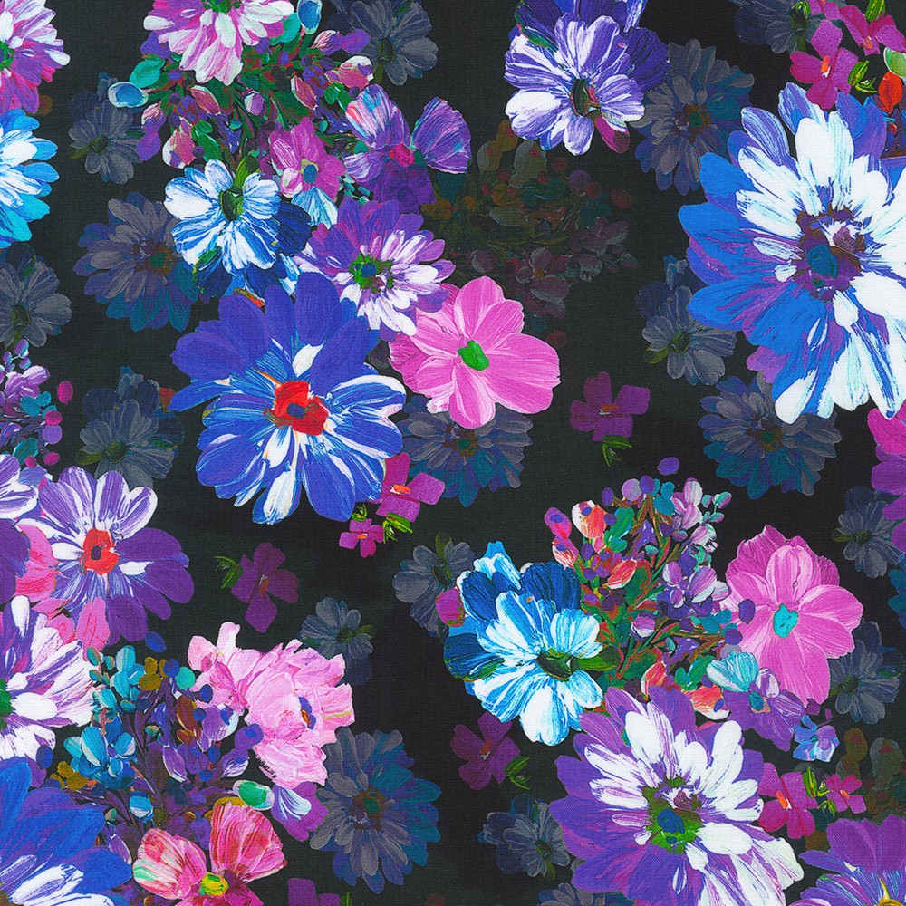 Painterly Petals - Meadow fabric