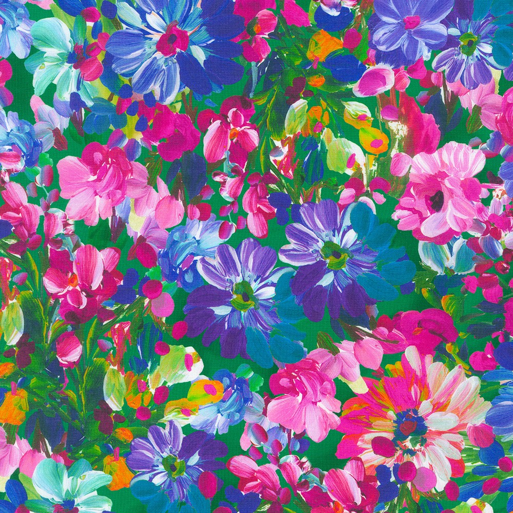 Painterly Petals - Meadow fabric