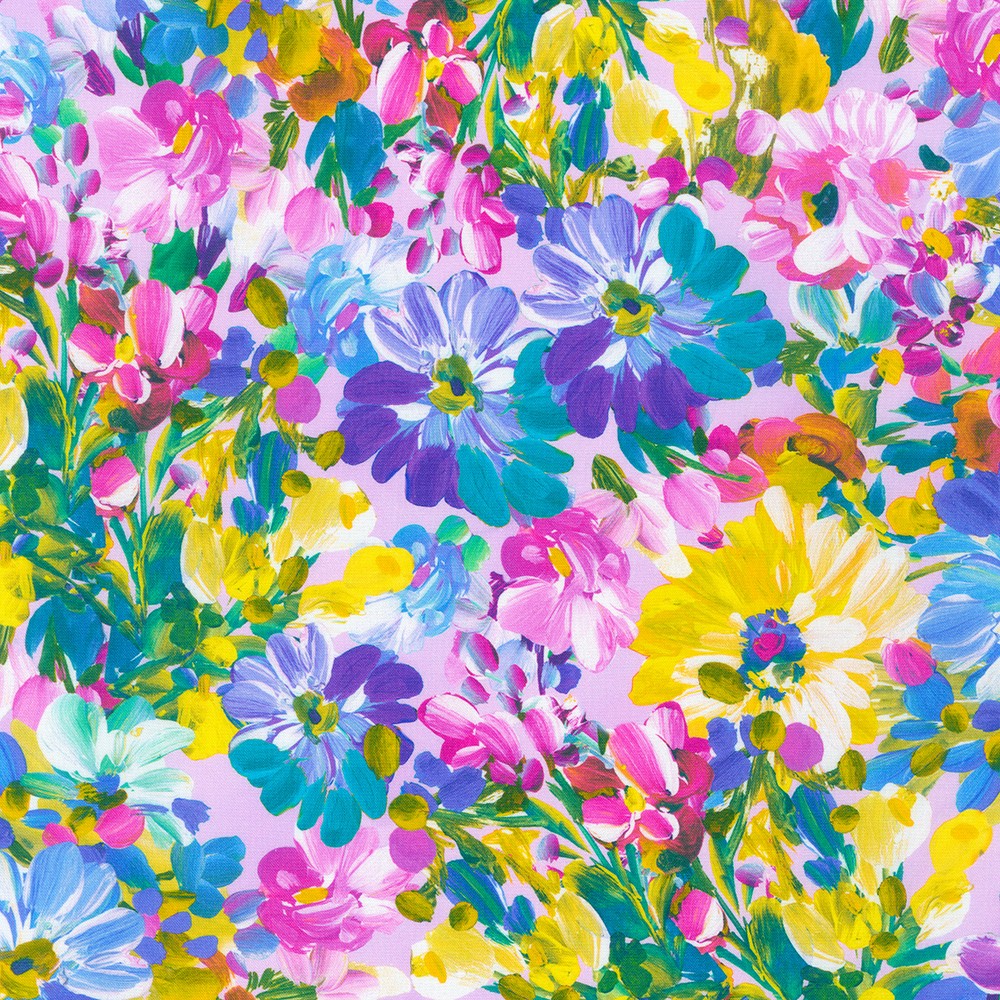 Painterly Petals - Meadow fabric