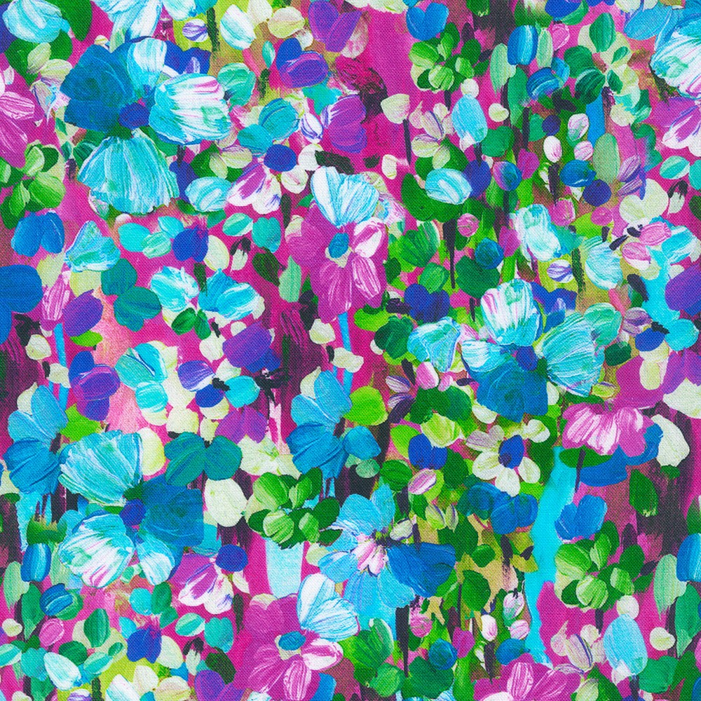 Painterly Petals - Meadow fabric