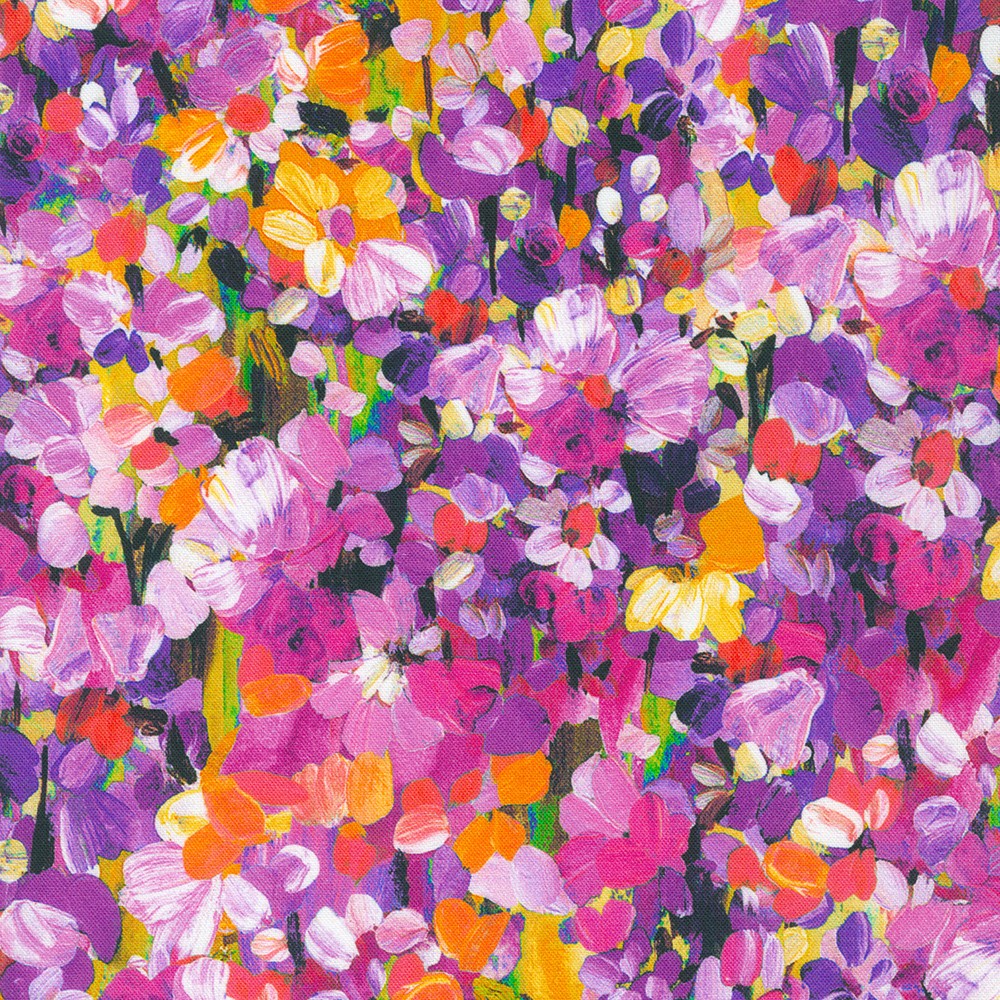 Painterly Petals - Meadow fabric