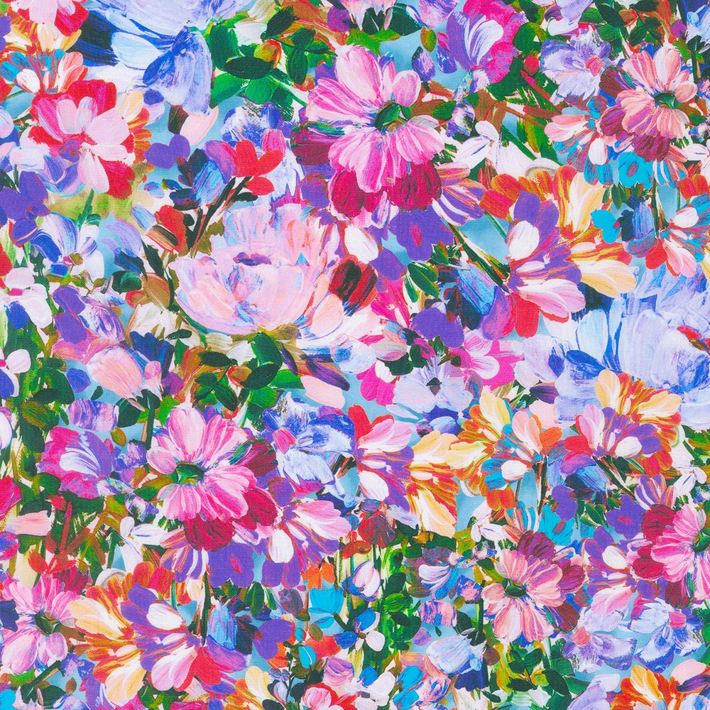 Painterly Petals - Meadow fabric