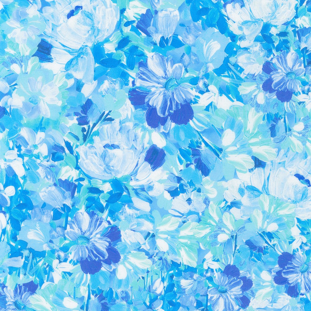 Painterly Petals - Meadow fabric