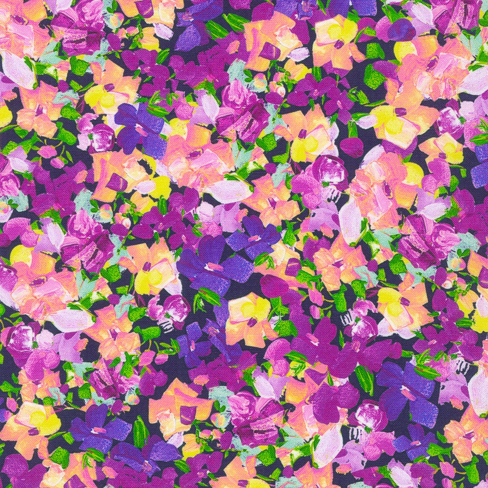 Painterly Petals - Meadow fabric