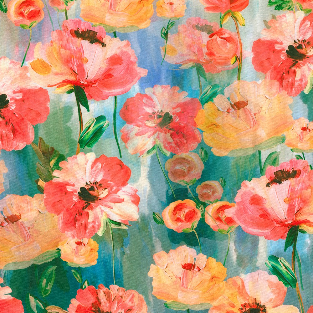 Painterly Petals - Flora Fields fabric
