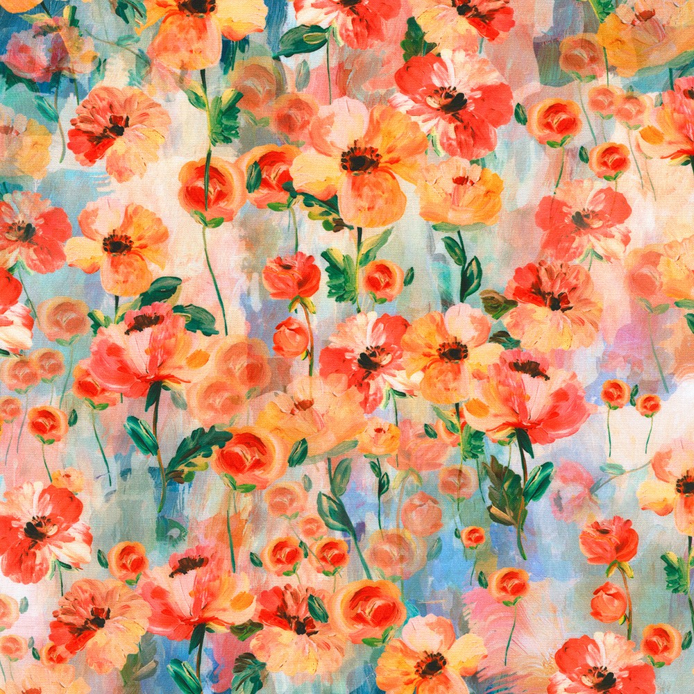 Painterly Petals - Flora Fields fabric