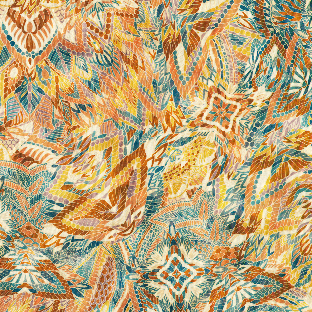 Golden Feathers fabric