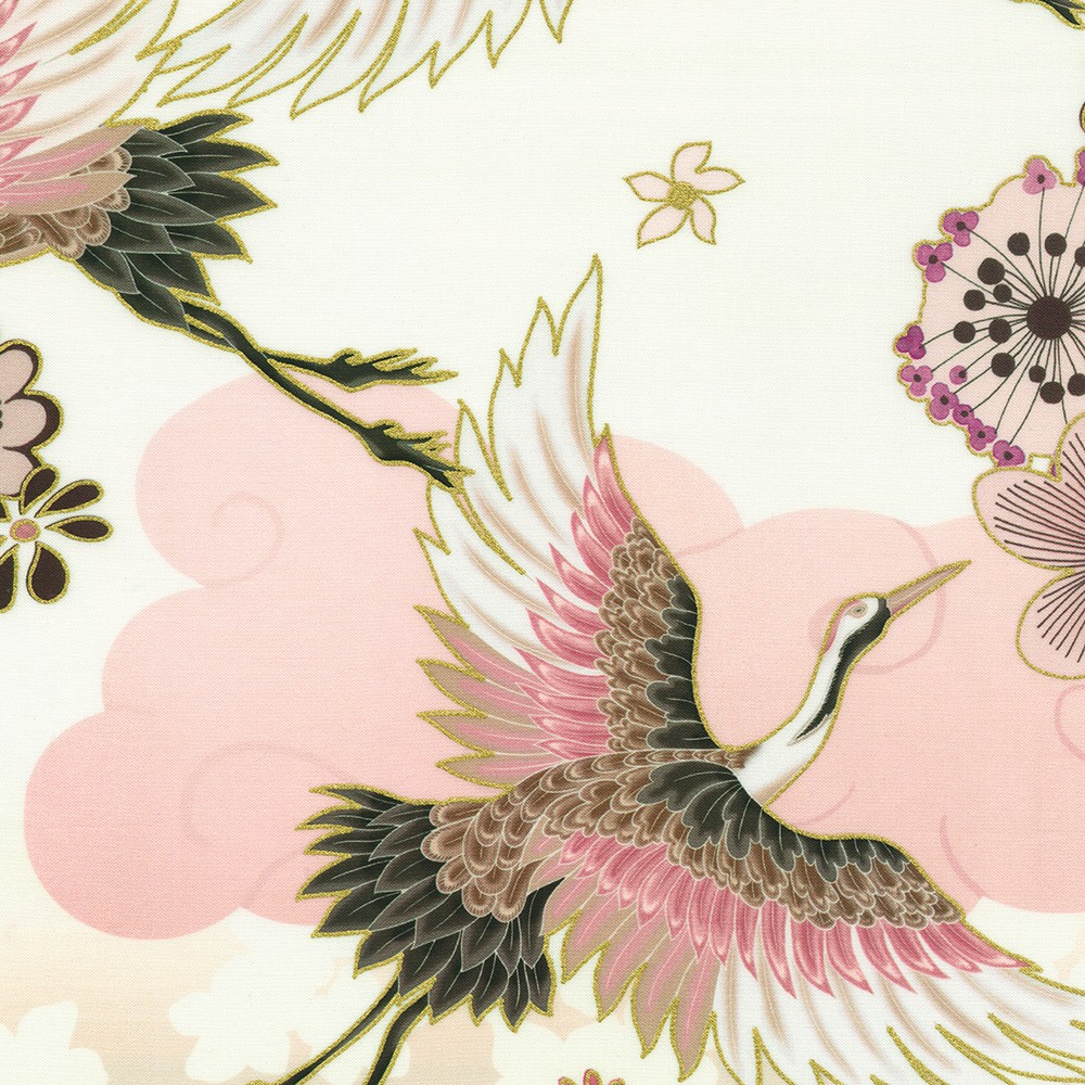 Imperial Collection - Graceful Cranes fabric