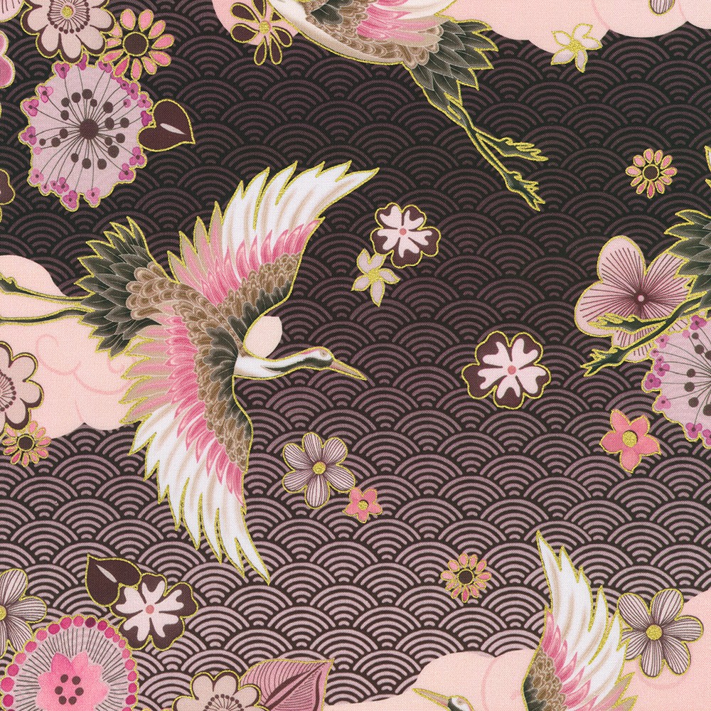 Imperial Collection - Graceful Cranes fabric