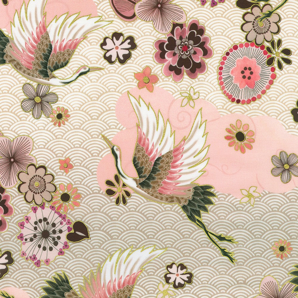 Imperial Collection - Graceful Cranes fabric