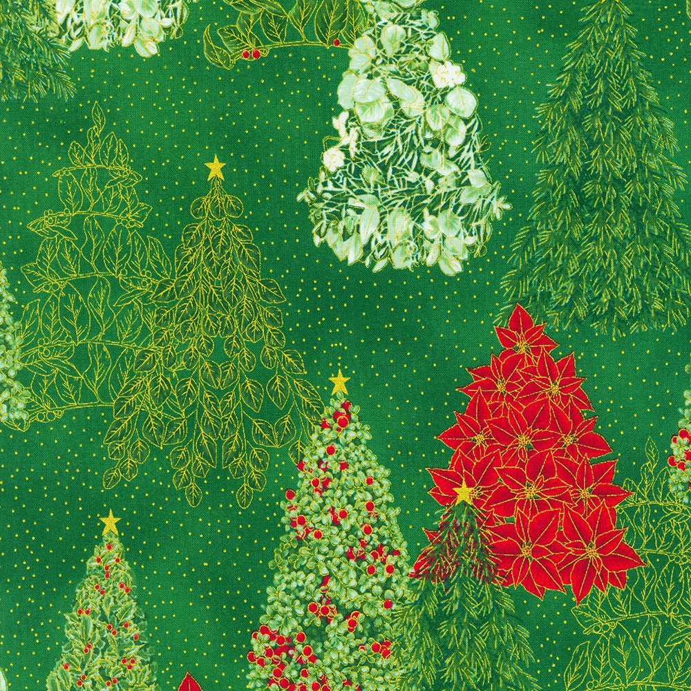 Holiday Flourish-Snow Flower fabric