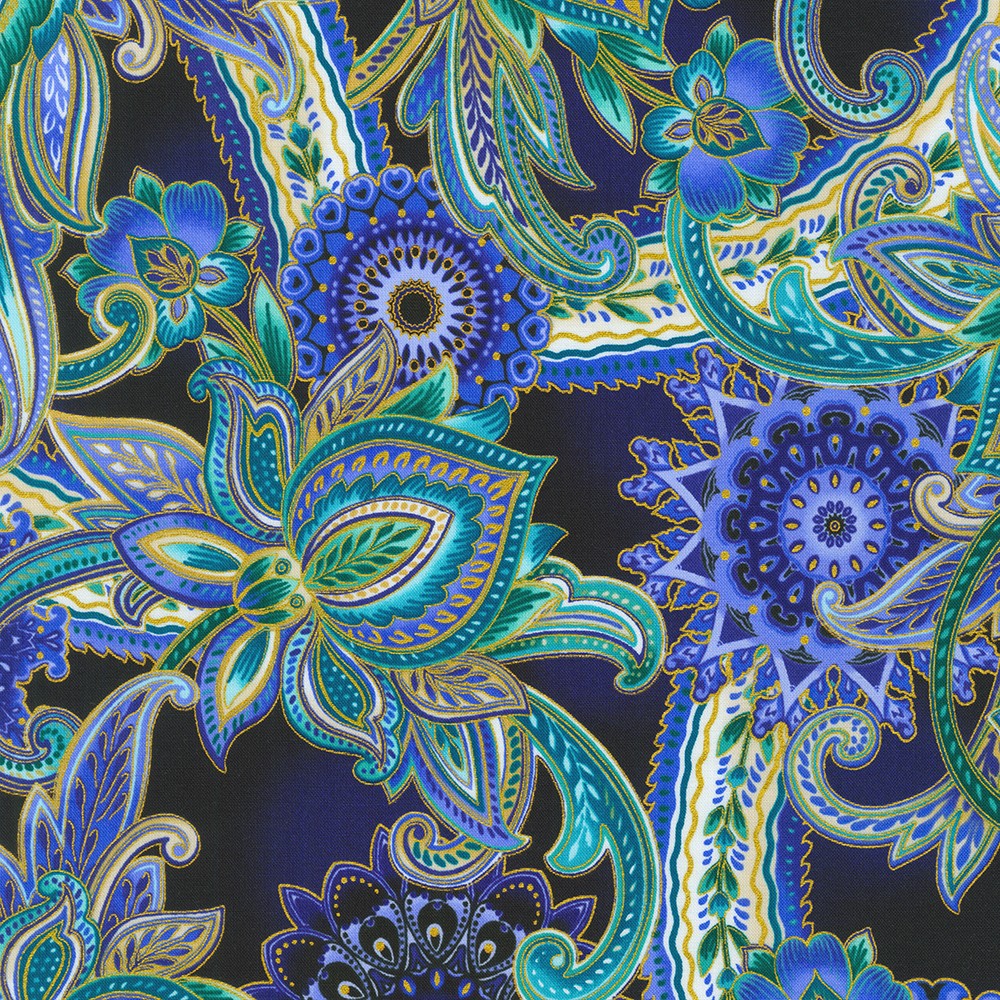 Robert Kaufman Fabrics: SRKM-21740-74 SAPPHIRE from Jaikumari
