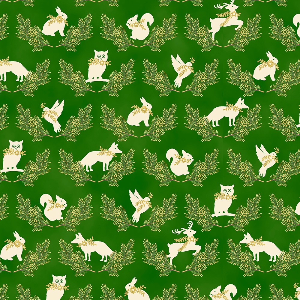 Holiday Flourish - Forest Glen fabric