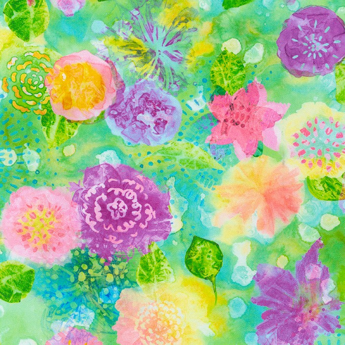 Wishwell: Garden Gloss Sateen fabric