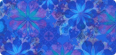 Venice from Robert Kaufman - 1/2 Yard Jewel Multi Floral - Modern Blue and  Purple Flowers