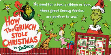 How the Grinch Stole Christmas Red Grinch Stripe Fabric by Dr. Seuss  Enterprises - Robert Kaufman