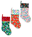 Fabric Sleigh Bells Stockings