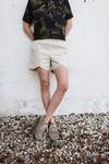 Fabric Scalloped Hem Shorts