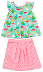 Fabric Butterfly Blouse and Skirt