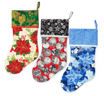 Fabric Sleigh Bells Stockings