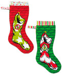 Fabric Grinch Christmas Stockings