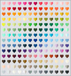Fabric Color Card Hearts