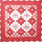 Fabric Lazy Daisy Redwork